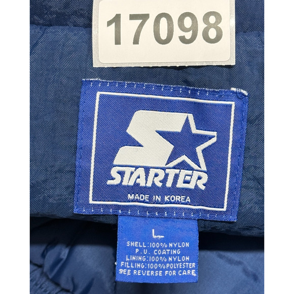 Vintage Notre Dame Starter Jacket Mens Large Blue Gold Quilted Fighting Irish - Picture 12 of 12